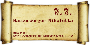 Wasserburger Nikoletta névjegykártya