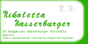 nikoletta wasserburger business card